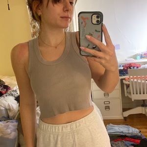 COPY - brandy melville tank top taupe color